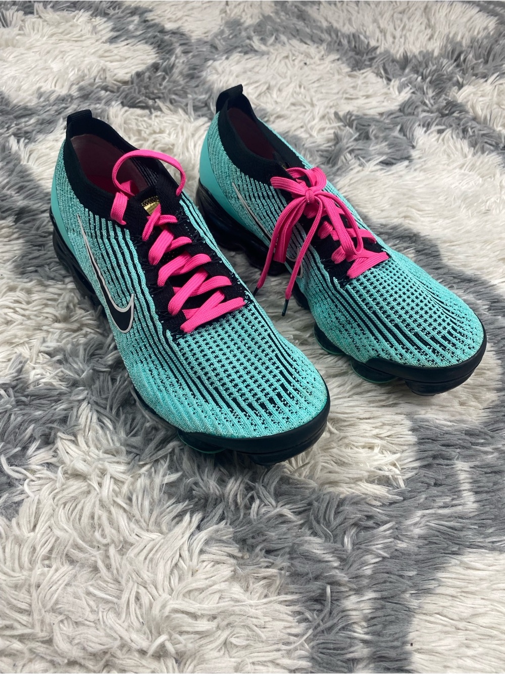 Nike Air VaporMax Flyknit 3 Mens Size 11 US South Beach Blue/Black Sneakers Shoe